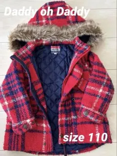 美品☆Daddy oh Daddy チェック柄コート　フード取り外し可100㎝