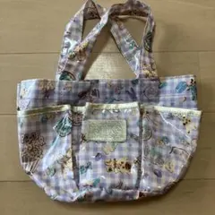 HBG トートバッグ パープル チェック柄