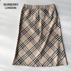 希少 バーバリー ロンドン スカート ノバチェック 膝丈 L サイズ