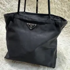 PRADA ショルダーバッグ(肩掛け) トート　ナイロン　三角ロゴ　ブラック