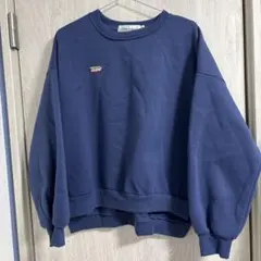 ネイビー クルーネック トレーナー