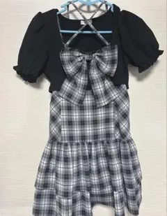 evelyn リボンカーデセットワンピース ブラック