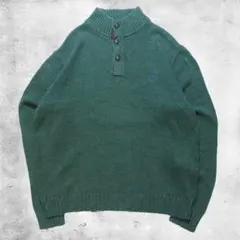 CHAPS ハーフボタン ニット チャップス エルボーパッチ グリーンのサムネイル