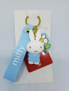 TAITO限定 ミッフィー ストラップ付きキーホルダー 水色 タイトー