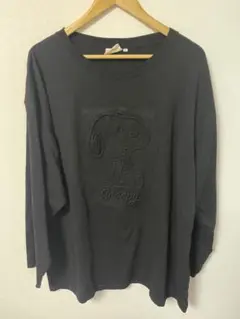 スヌーピー刺繍長袖Tシャツ 黒　値下げ