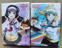ラブライブ　μ's　東條　希＆絢瀬　絵里　スクエア缶バッチ
