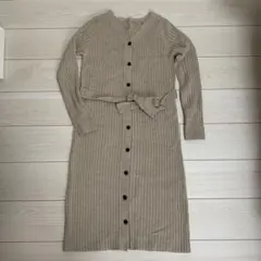 GU   ジーユー　リブロングカーディガン　ワンピース　サイズS