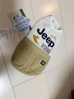 新品　未使用　犬服　JEEP ドッキングタンク　ホワイト　１号のサムネイル