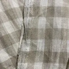 【最終】リネン生地 ベージュチェック 15×10mm角　w幅×105㎝