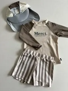 バースデイ　teteatete 水着セット（ラッシュガード・パンツ・UV帽子）