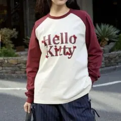 新品ハローキティ リボン刺繍 ロンT 【L】