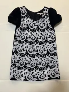 【パーティーなどに】MERCURYDUO 黒白レース半袖ワンピース