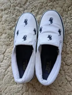 Polo Ralph Lauren スリッポン ホワイト ネイビーのサムネイル
