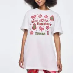 最新作　ZUMBA 正規品　クリスマス　　Tシャツ　白　男女兼用