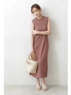 新品 プロポーションボディドレッシング　変形リブワンピース