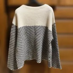 COMME CA ISM ヘリンボーンニットセーター サイズ11