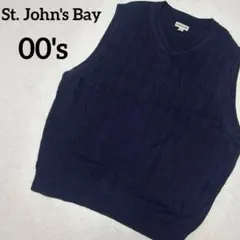 【人気】St. John's Bayバスケット編みハイゲージコットンニットベスト