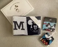 ディズニー　ミッキーマウス　フェイスタオル　ハンカチタオル　3枚セット