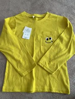 西松屋　長袖Tシャツ 黄色 スマイル ポケット付き