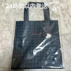 【新品】ファミリア　familiar 青　チェック　トートバッグ　小