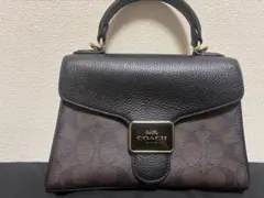 COACH コーチ ミニ レーン トップハンドル シグネチャー ハンドバッグ 
