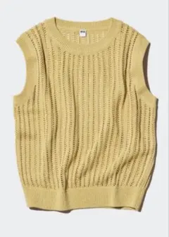 新品 ユニクロ メッシュクルーネックショートセーター ノースリーブ ベスト