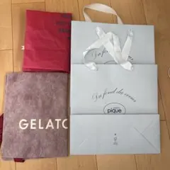 ジェラートピケ ジェラピケ ショッパー 紙袋＋巾着セット 大きめ