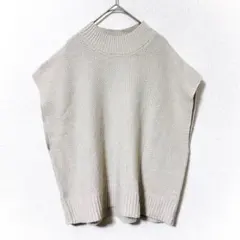 ショコラフィネローブ ノースリーブ ニット ベスト フリーサイズ ベージュ 秋冬