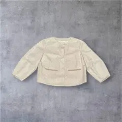 美品 Anayi レーヨンリネン ノーカラー ジャケット フォーマル 日本製