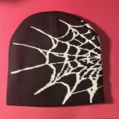 クモの巣柄 ニット帽