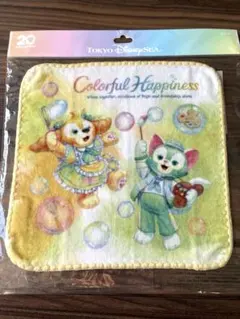 ダッフィー&フレンズ　20周年カラフルハピネス　ミニタオル