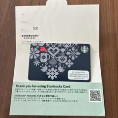 Starbucks ギフトカード 雪の結晶デザイン　クロスステッチ　残高なしのサムネイル