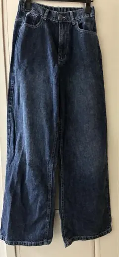 ワイドデニムパンツ コットン 100% スラブデニム