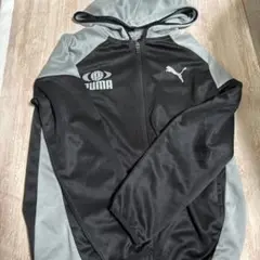 PUMA フード付きジャージ 150サイズ 黒/グレー