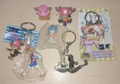 ワンピース　ツインキーホルダー3種＋マスコット１種＋ソフビ２種
