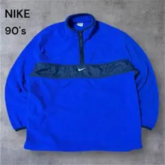 337 古着90年代NIKEナイキハーフジップフリースジャケット刺繍ロゴボア