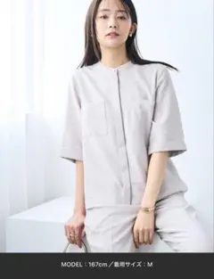 MARY QUANT 半袖 チュニック グレージュ スクラブ - メルカリ