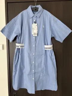 PEARLY GATES 水色 ストライプ シャツワンピース サイズ0