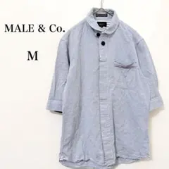 メイルアンドコー◇ 七分袖シャツ M ライトブルー トリコロール ユニセックス