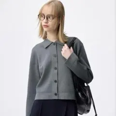 GU ミラノリブポロカーディガン