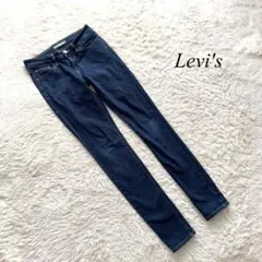 N4【リーバイス】スキニーデニムパンツ　ネイビー　ストレッチ　24 カジュアル