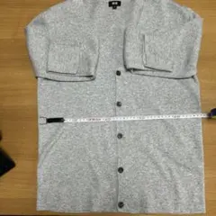 UNIQLOユニクロ ミラノリブ Vネックカーディガン M グレー