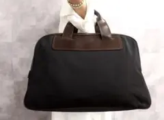 『美品』Ferragamo フェラガモ ボストンバッグ キャンパス×レザー