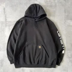 USA規格　カーハート　ヘビーウェイト　パーカー　プルオーバー　アームプリント