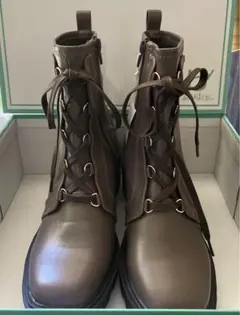 あしながおじさん レースアップブーツ グレージュ　24.5cm