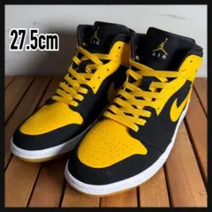 【極美品】NIKE AIR JORDAN 1 MID 黒黄 27.5cm