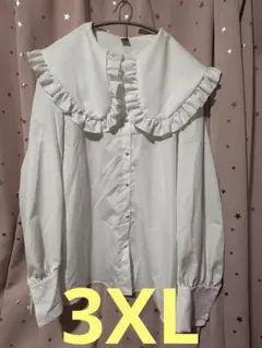 レディース 大きいサイズ 大きい襟のブラウス 3XL