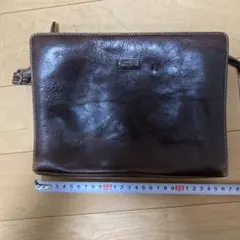 FIGARO ブラウンレザー クラッチバッグ