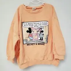 しまむら☆リトシー　ディズニー長袖オレンジ裏毛トレーナー　110サイズ