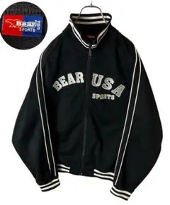 Bear USAでかロゴ ブラックジャージトラックジャケットゆったりサイズのサムネイル